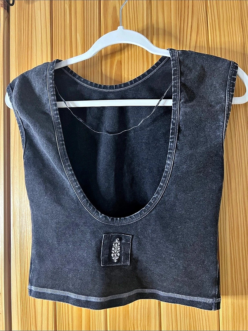 Free People Black Cropped Tank Top